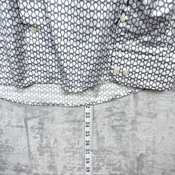 Eton Contemporary Fit Geometric Chain Print Shirt Men Size 40 15¾ Fine Cotton - Picture 9 of 12